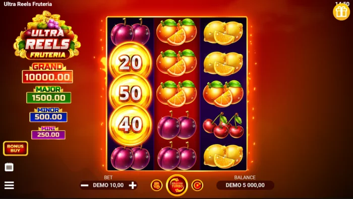 Ultra Reels Fruteria - huvudspelskärm 3x5